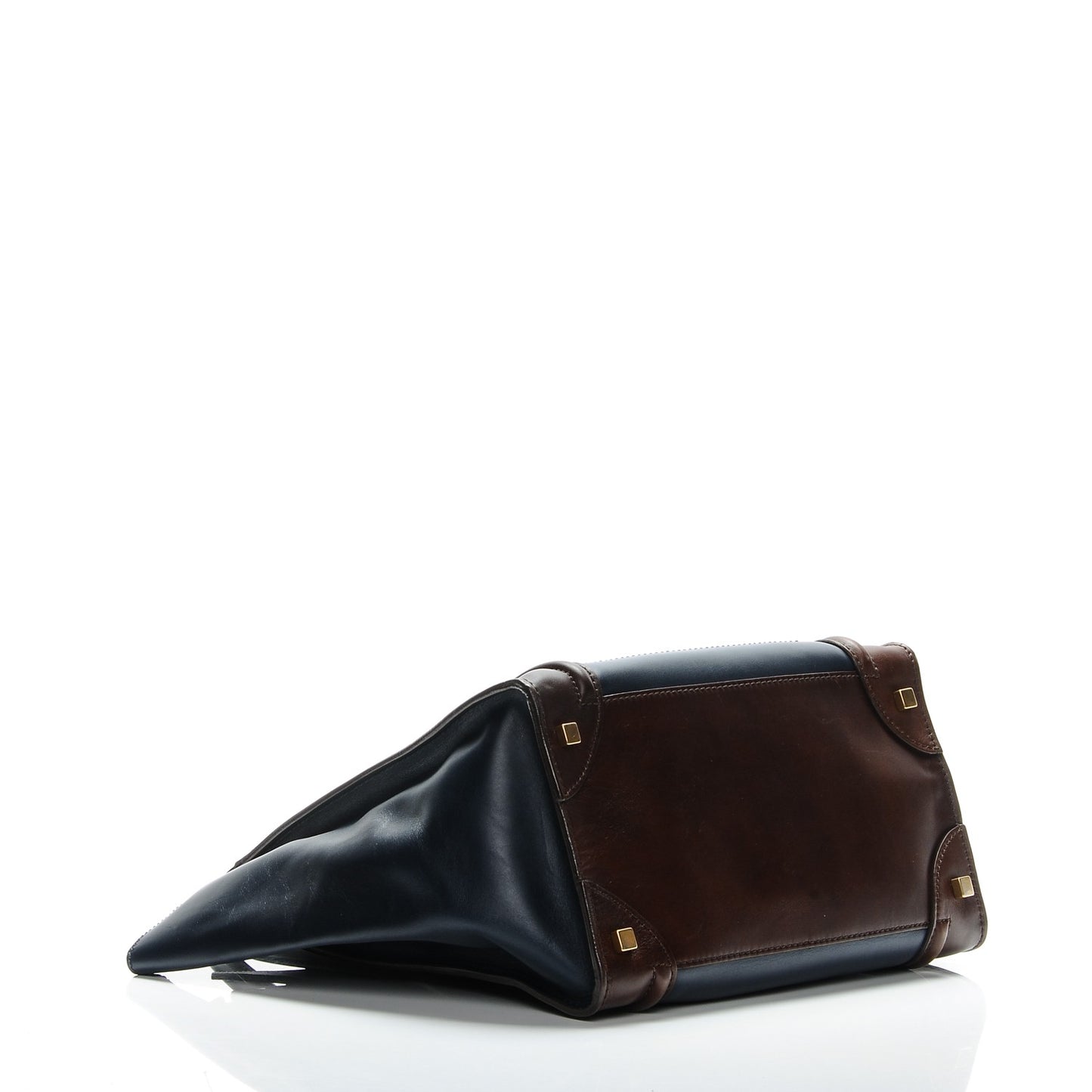 Smooth Calfskin Mini Bi-Color Luggage Navy