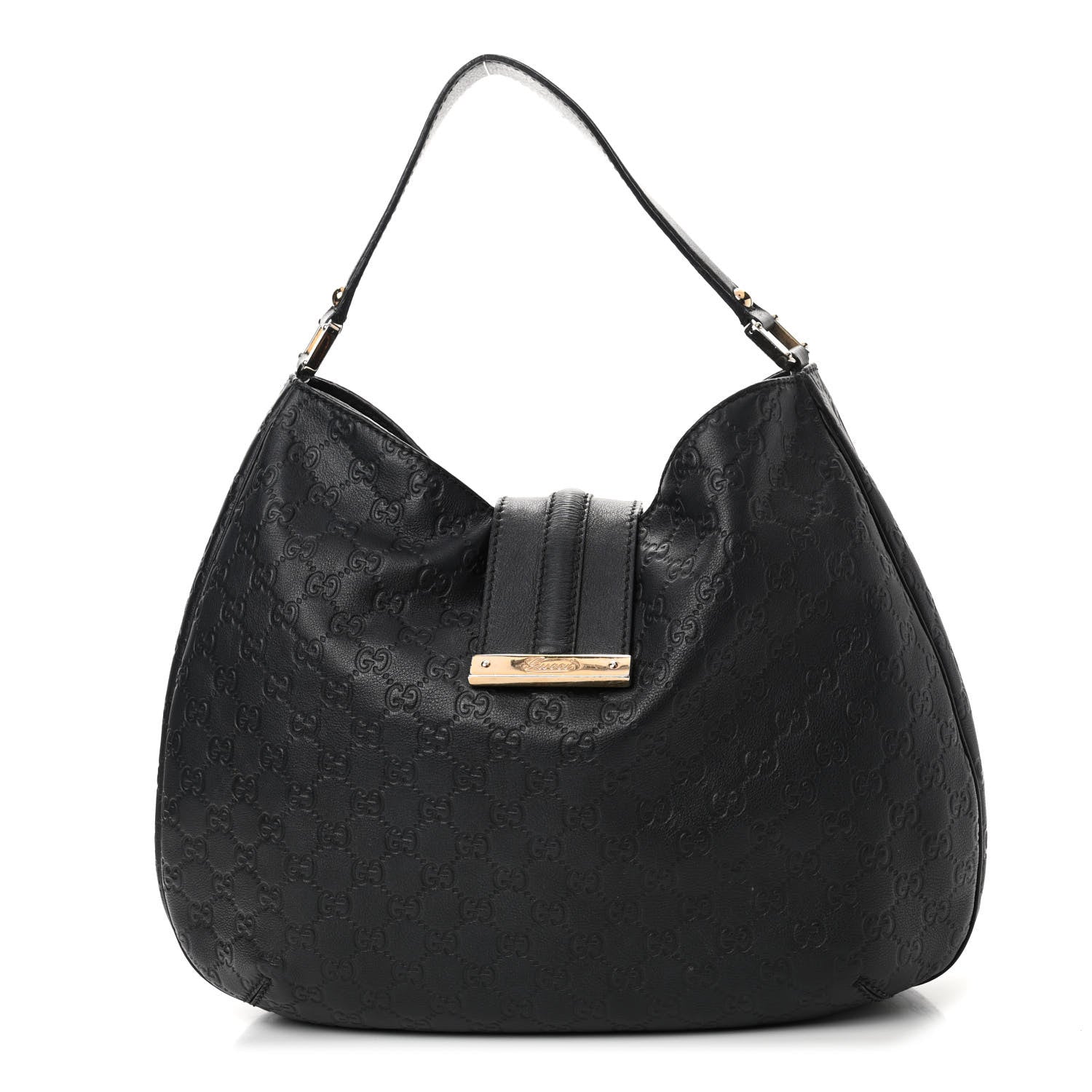 Gucci Guccissima Large New Ladies Web Hobo Black 1 of 7