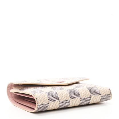 Louis Vuitton Damier Azur Victorine Wallet Rose Ballerine 4 of 8