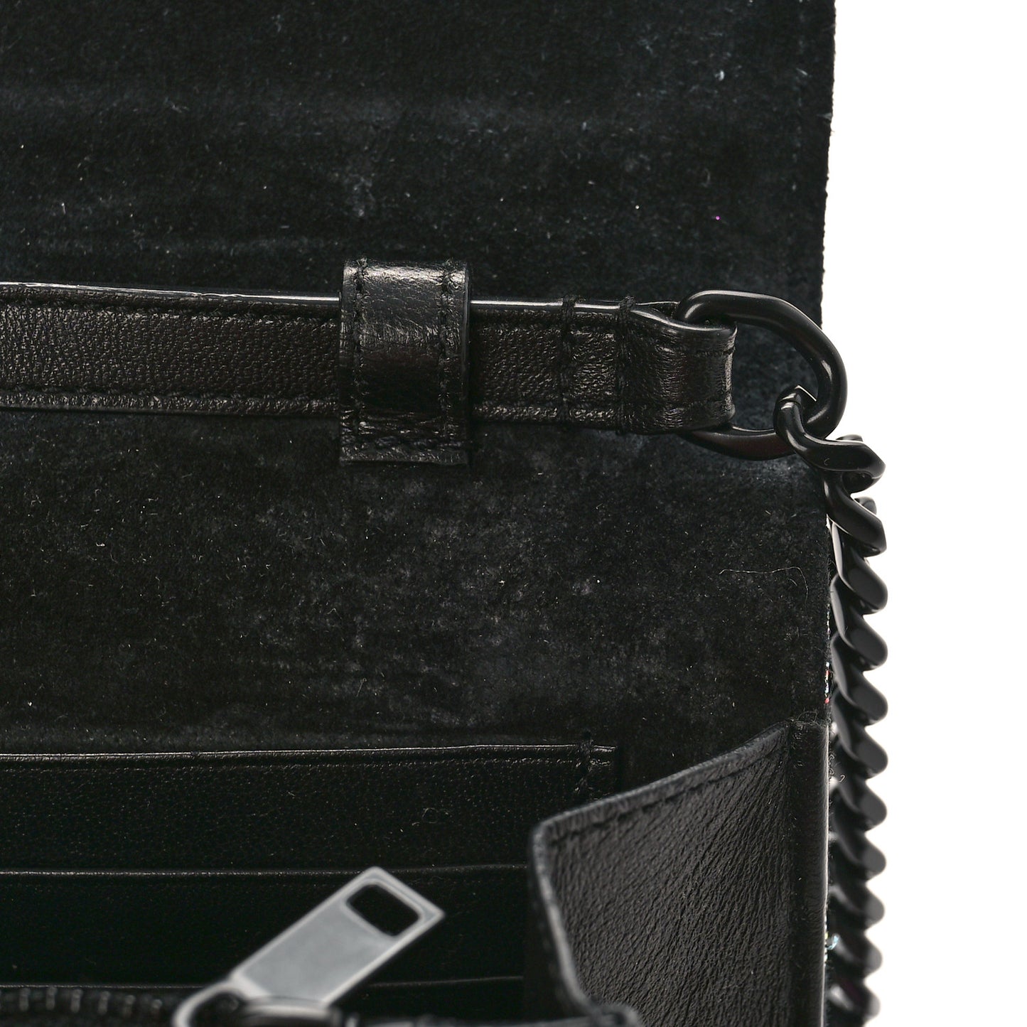 Tiger Burnout Monogram Chain Wallet Multicolor