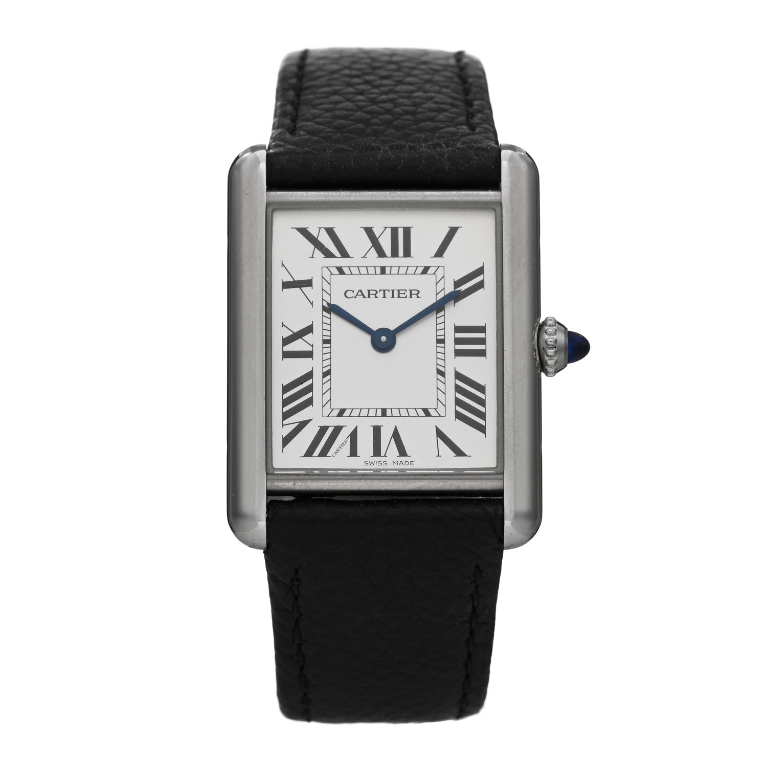 Cartier Stainless Steel Calfskin 25mm Must de Cartier Tank Quartz Watch 1 of 6