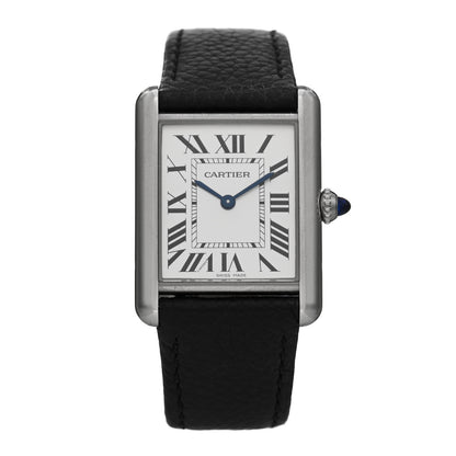 Cartier Stainless Steel Calfskin 25mm Must de Cartier Tank Quartz Watch 1 of 6