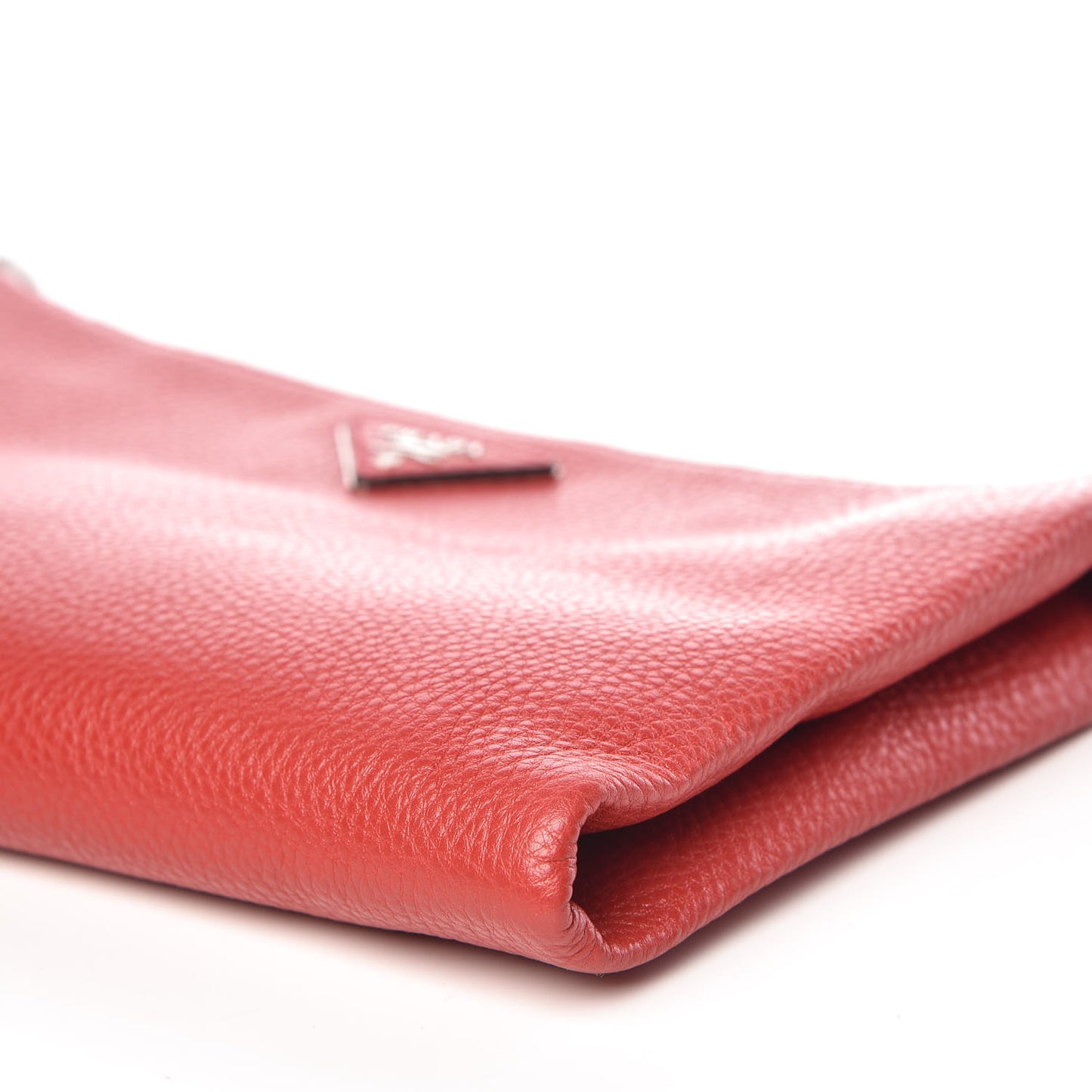 Vitello Daino Zippered Shoulder Bag Rosso