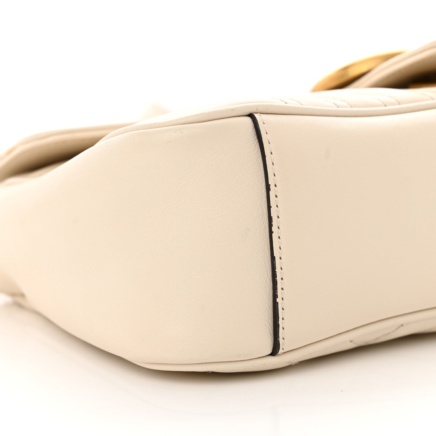 Calfskin Matelasse Small GG Marmont Shoulder Bag White
