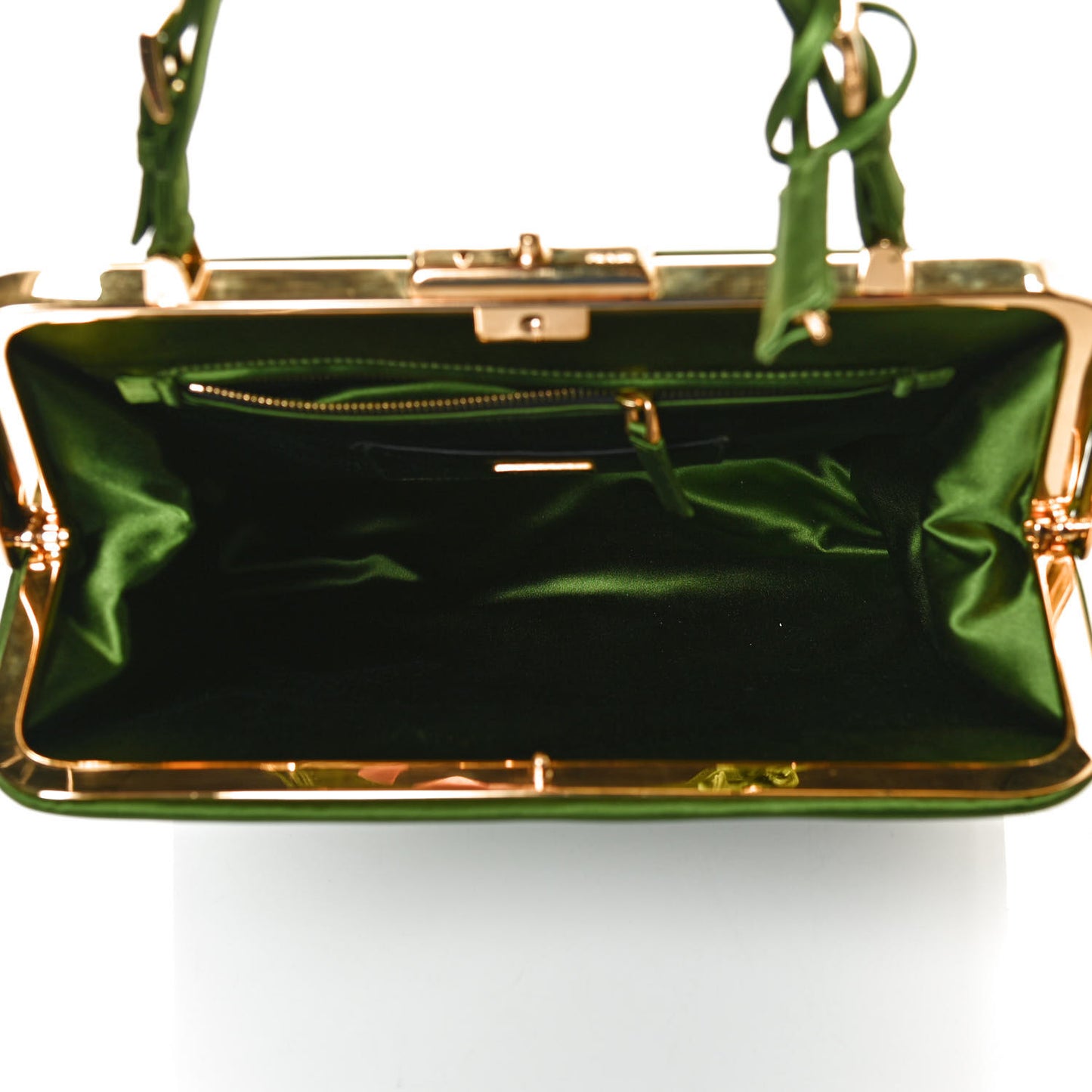 Satin Framed Bag Green