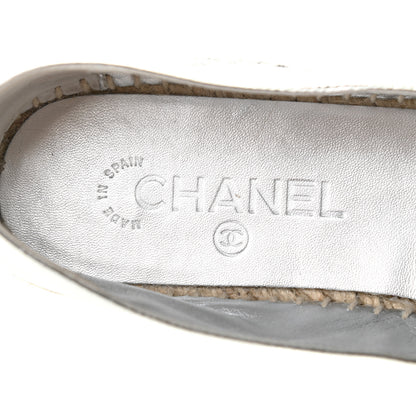 Chanel Laminated Goatskin CC Espadrilles 40 Silver 7 of 11