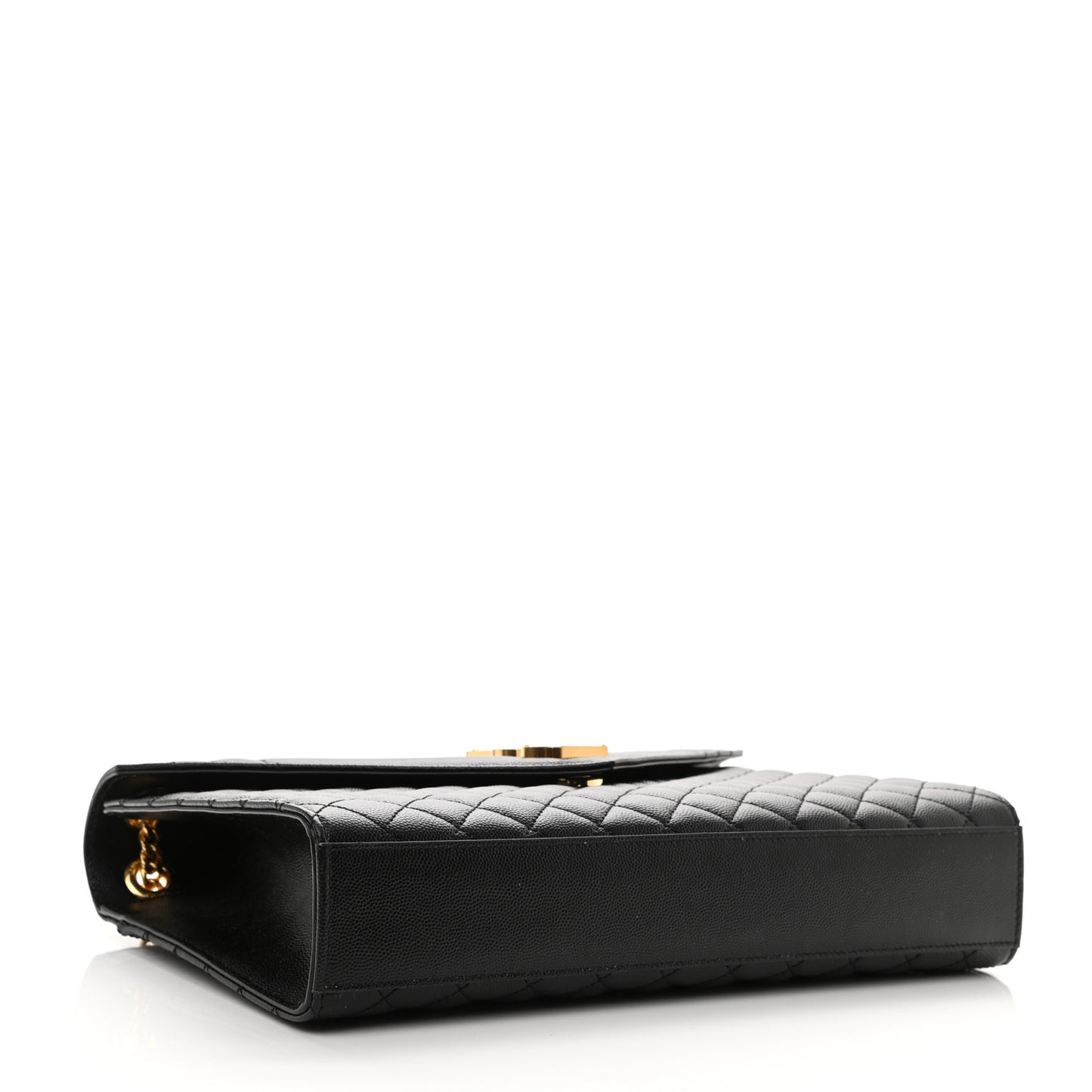 Grain De Poudre Textured Mixed Matelasse Large Triquilt Monogram Satchel Black
