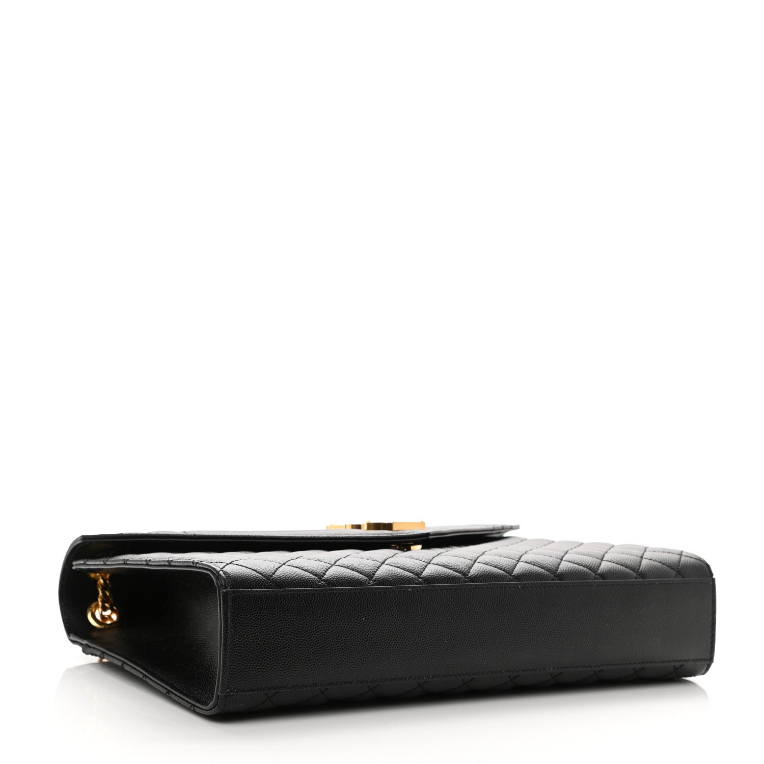 Saint Laurent Grain De Poudre Textured Mixed Matelasse Large Triquilt Monogram Satchel Black 3 of 10