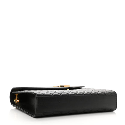 Saint Laurent Grain De Poudre Textured Mixed Matelasse Large Triquilt Monogram Satchel Black 3 of 10