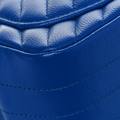 Chanel Caviar Chevron Quilted Mini Square Flap Blue 11 of 13