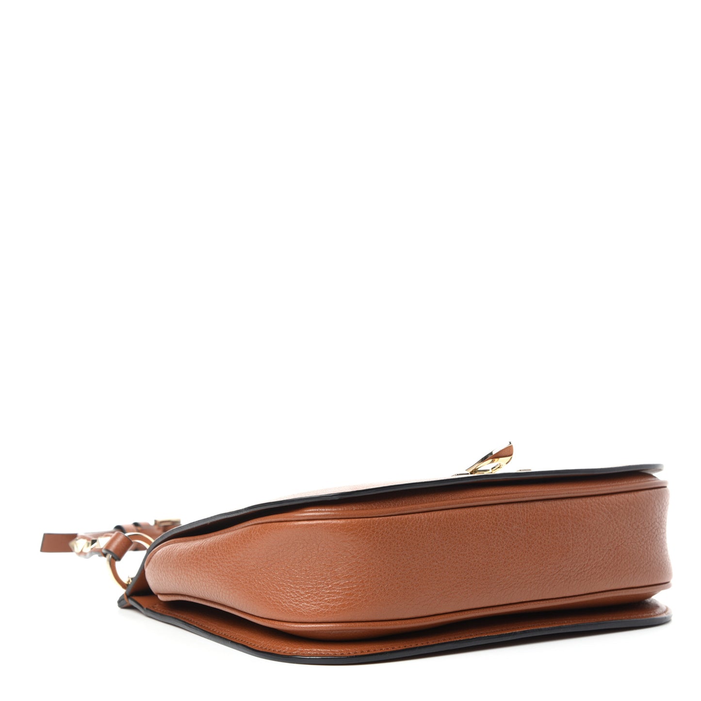 Grained Calfskin Rockstud Saddle Bag Selleria