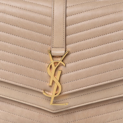 Saint Laurent Lambskin Matelasse Chevron Monogram Medium Sulpice Bag Beige 15 of 15