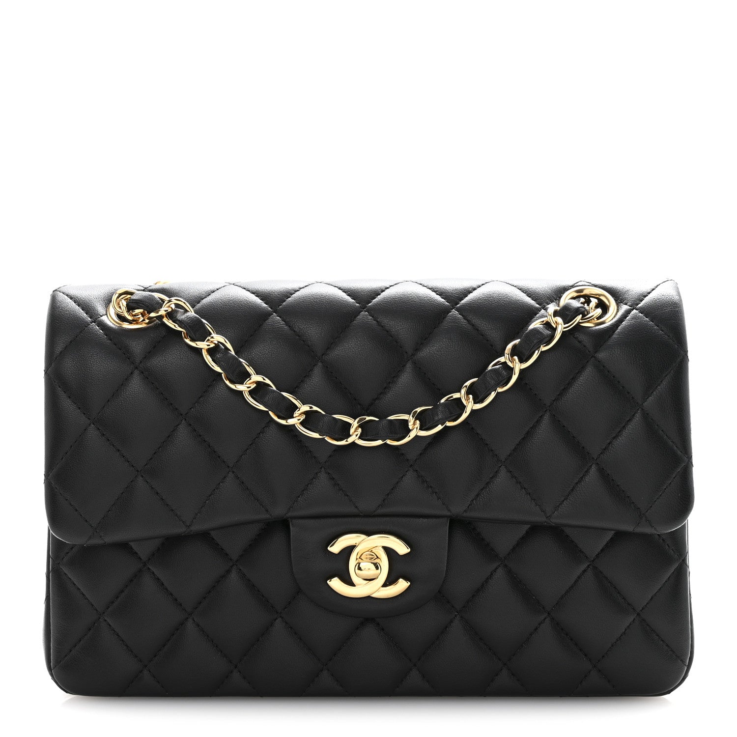 Chanel Lambskin Quilted Small Double Flap Black 1 of 14