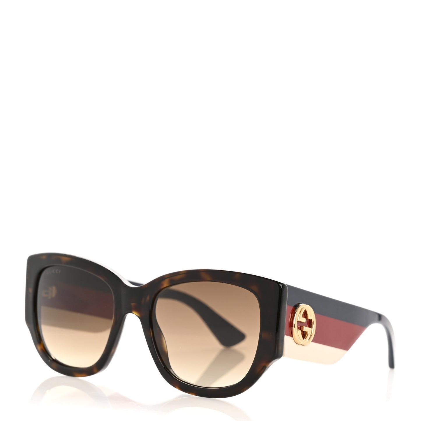 Acetate Web Oversized Frame Rectangle Sunglasses GG0276S Tortoiseshell