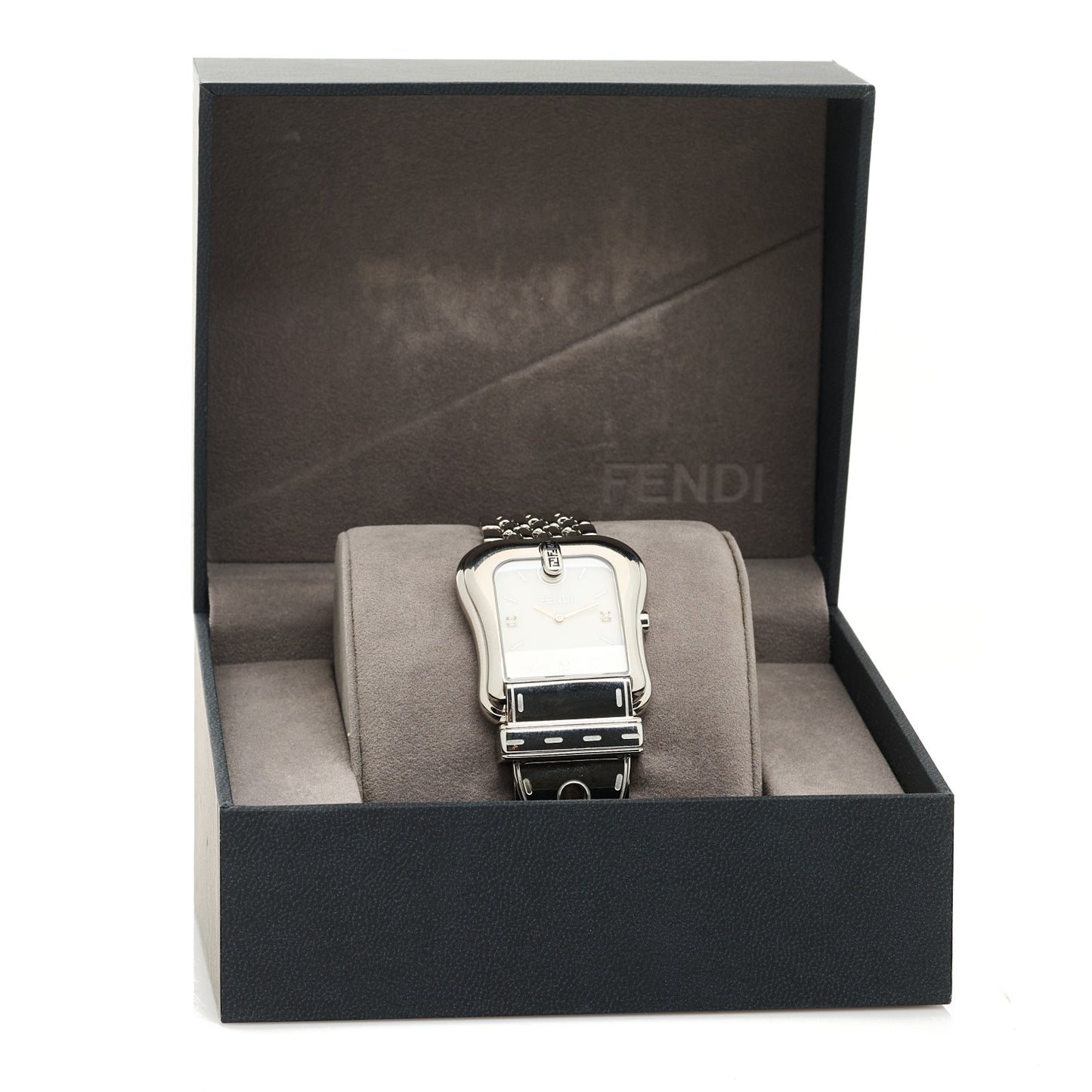 Stainless Steel Diamond Mother of Pearl 33mm Buckle Quartz Watch