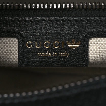 Gucci X ADIDAS Crystal Vintage Monogram Textured Dollar Calfskin Web Trefoil Logo Small Messenger Bag Hibiscus Red Off White Black 6 of 10