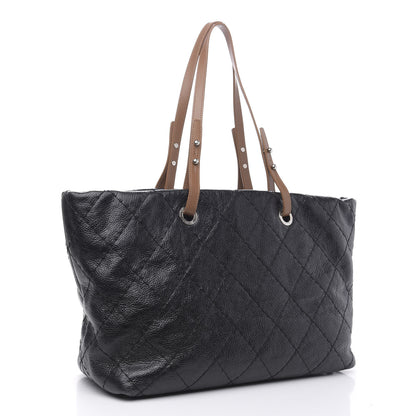 Chanel Glazed Calfskin Large On The Road Tote Black 3 of 12