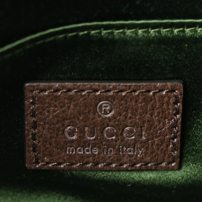 Gucci Monogram Textured Dollar Calfskin Heavy Grosgrain Web Small Maxi Horsebit Chain Shoulder Bag Beige Ebony New Acero 5 of 9
