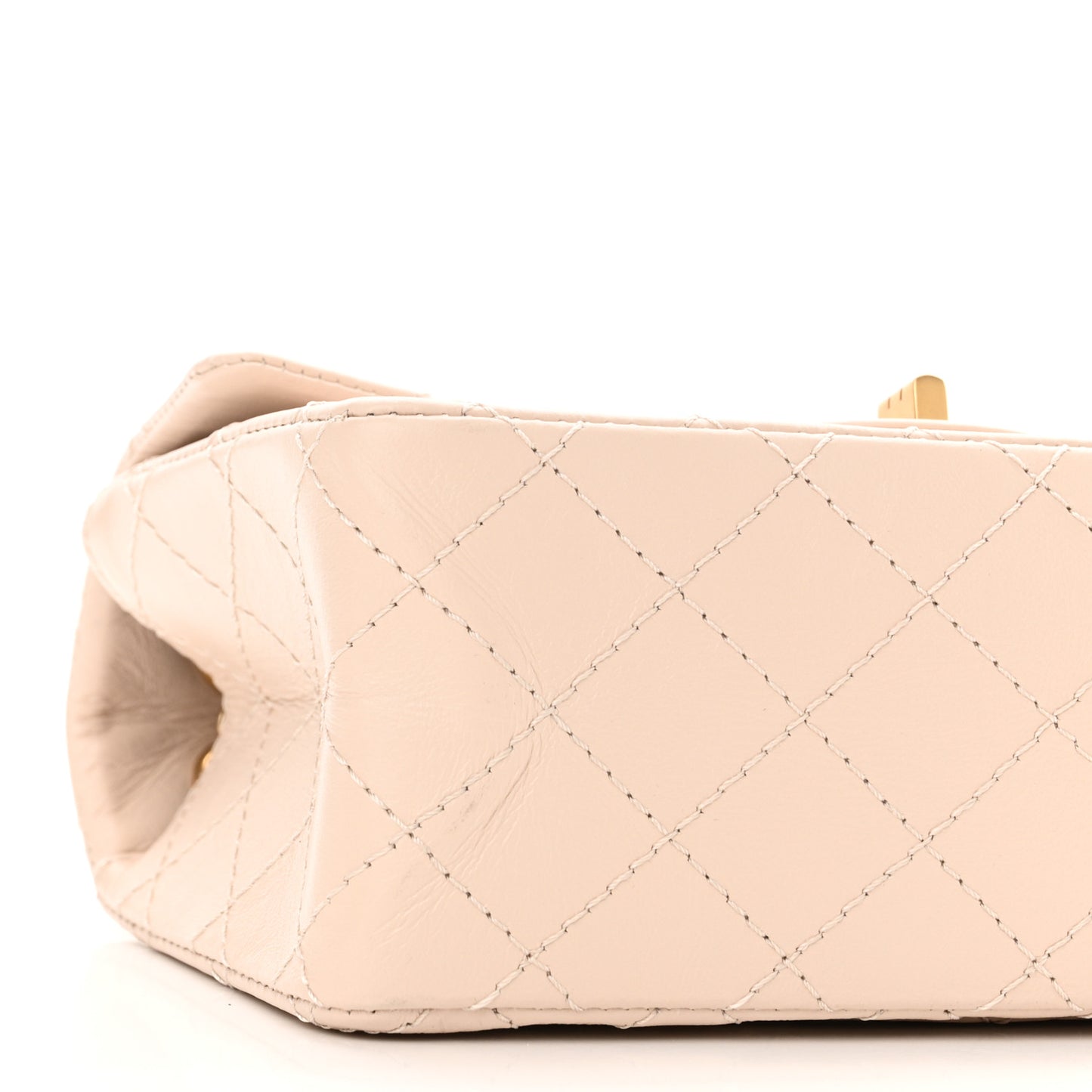 Aged Calfskin Quilted 2.55 Reissue Mini Flap Light Beige