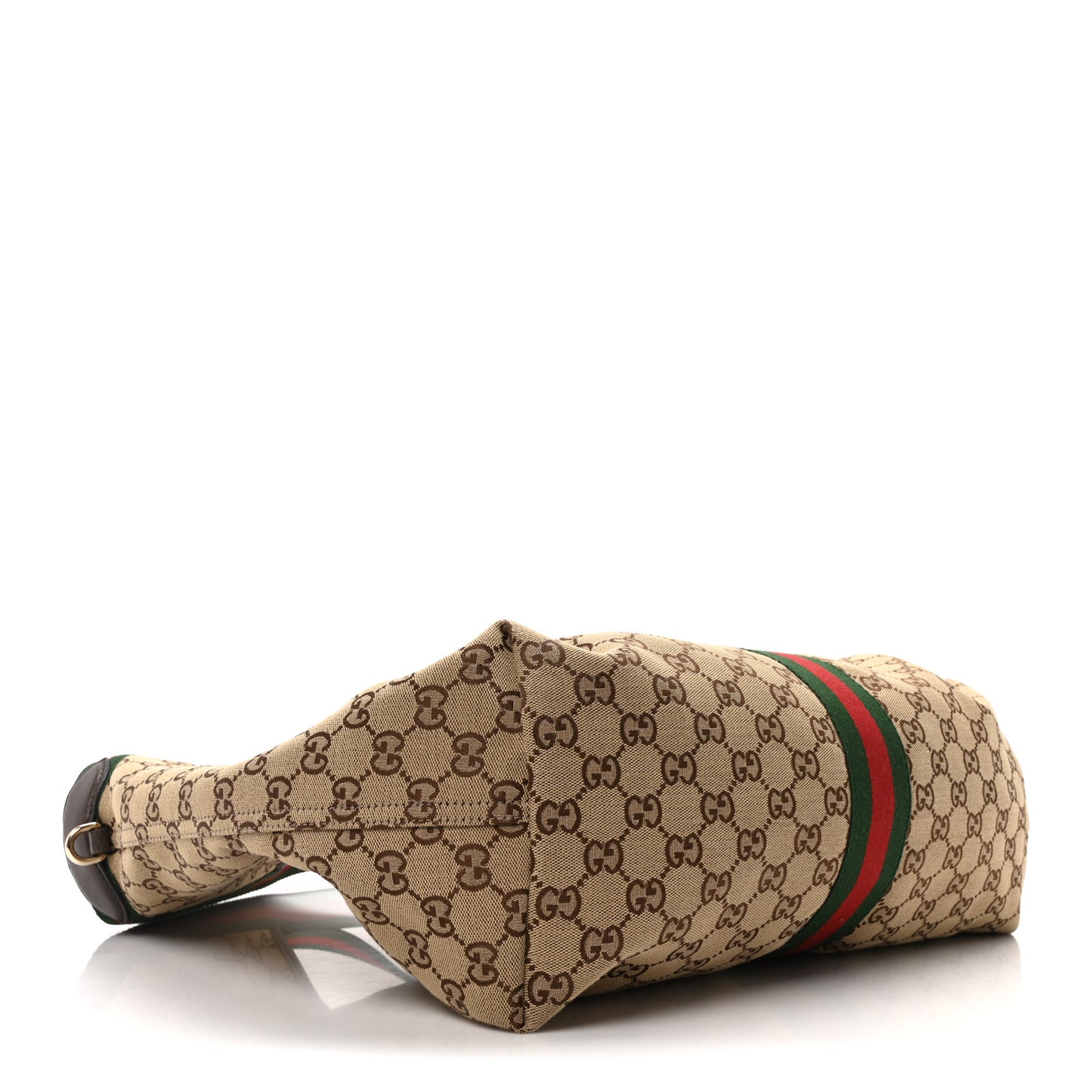 GG Monogram Web Large Giglio Tote Beige Brown