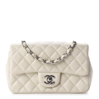Chanel Caviar Quilted Mini Rectangular Flap White 1 of 12