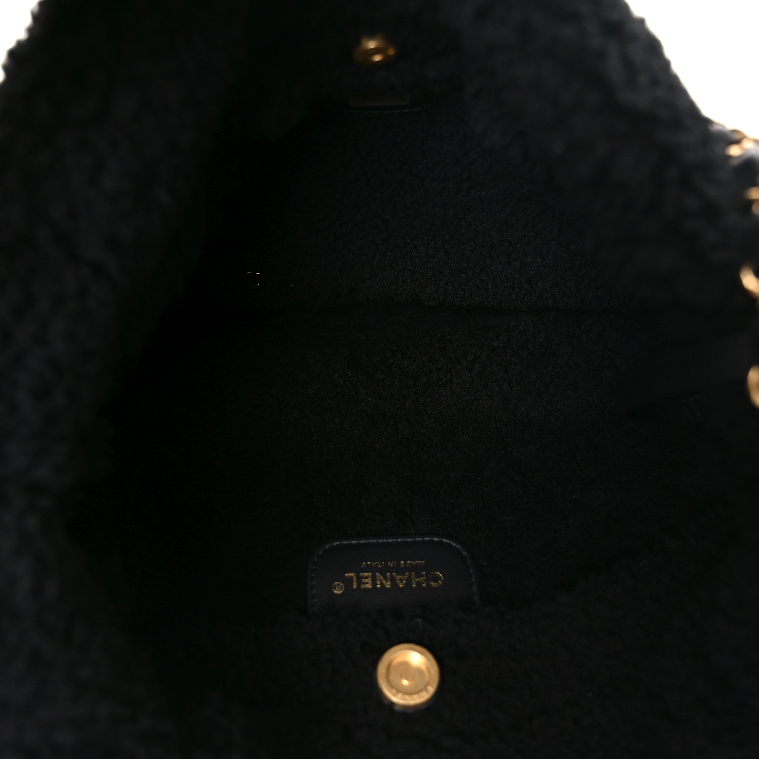 Chanel Aged Lambskin Shearling Quilted Small Chanel 22 Black 6 of 11