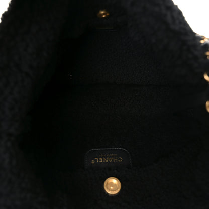 Chanel Aged Lambskin Shearling Quilted Small Chanel 22 Black 6 of 11