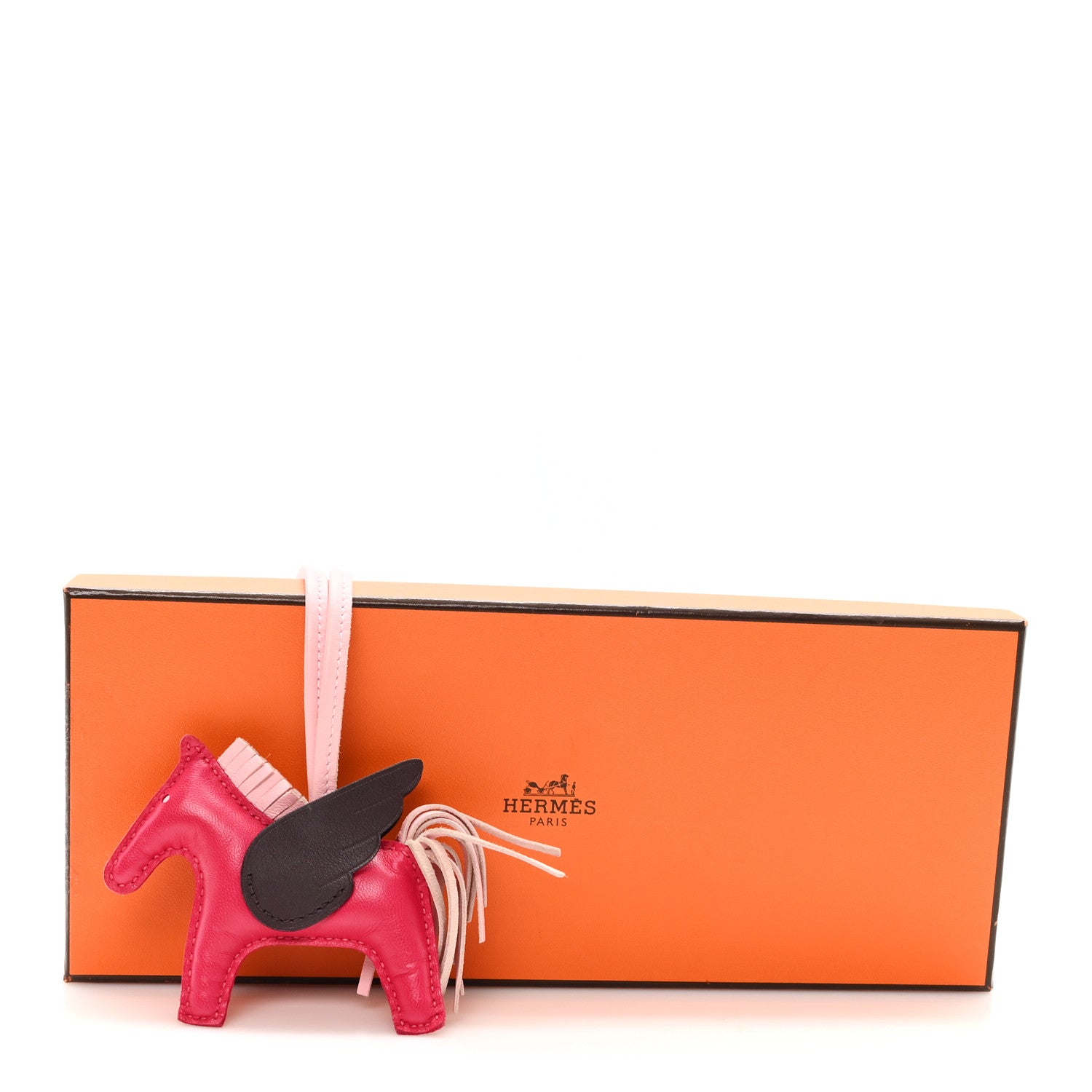 Hermes Milo Lambskin Grigri Rodeo Pegase Horse Bag Charm PM Framboise Rose Sakura Rouge Sellier 5 of 5
