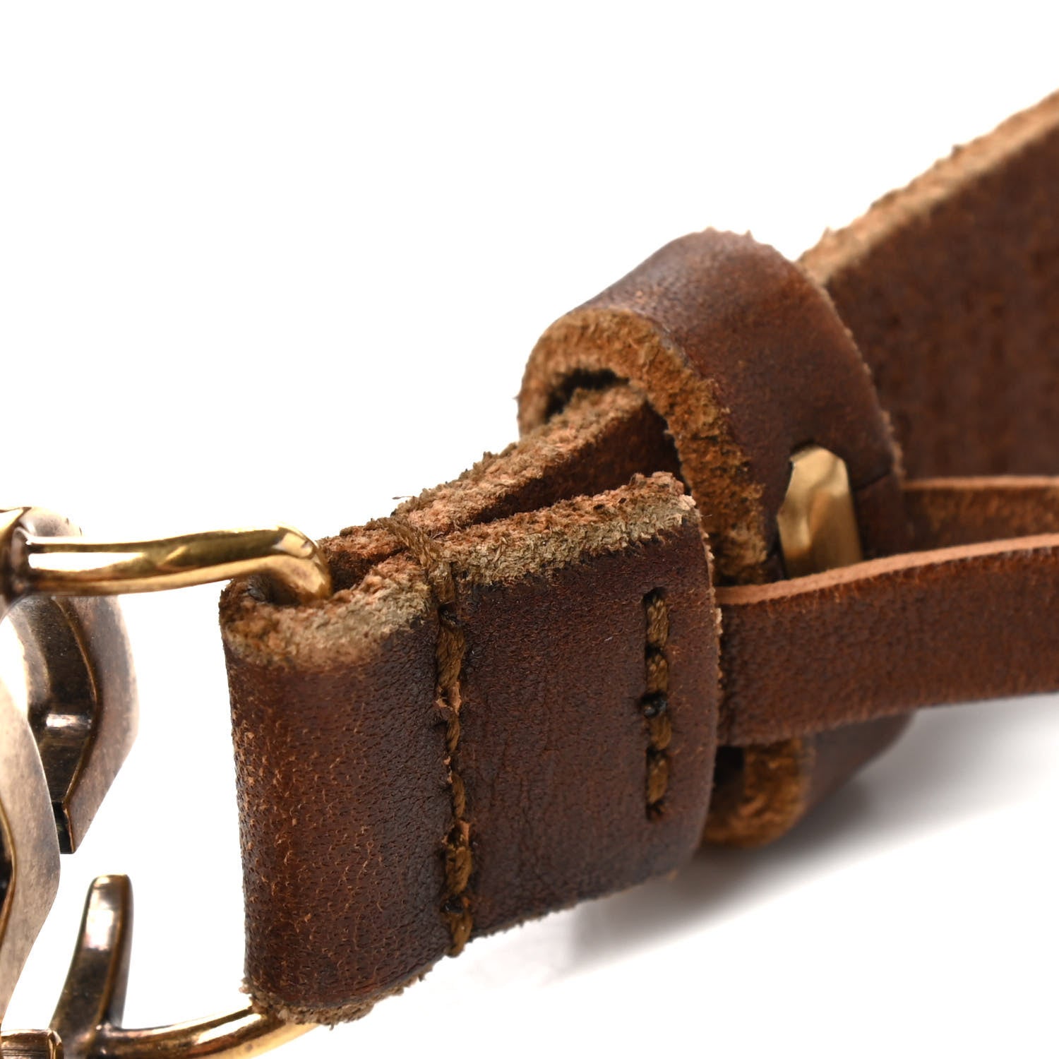 Gucci Faded Calfskin Double G 20mm Belt 80 32 Cuir 6 of 7