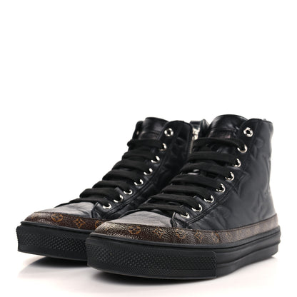 Louis Vuitton Calfskin Embossed Monogram Giant Stellar Sneaker Boots 37 Black 3 of 7