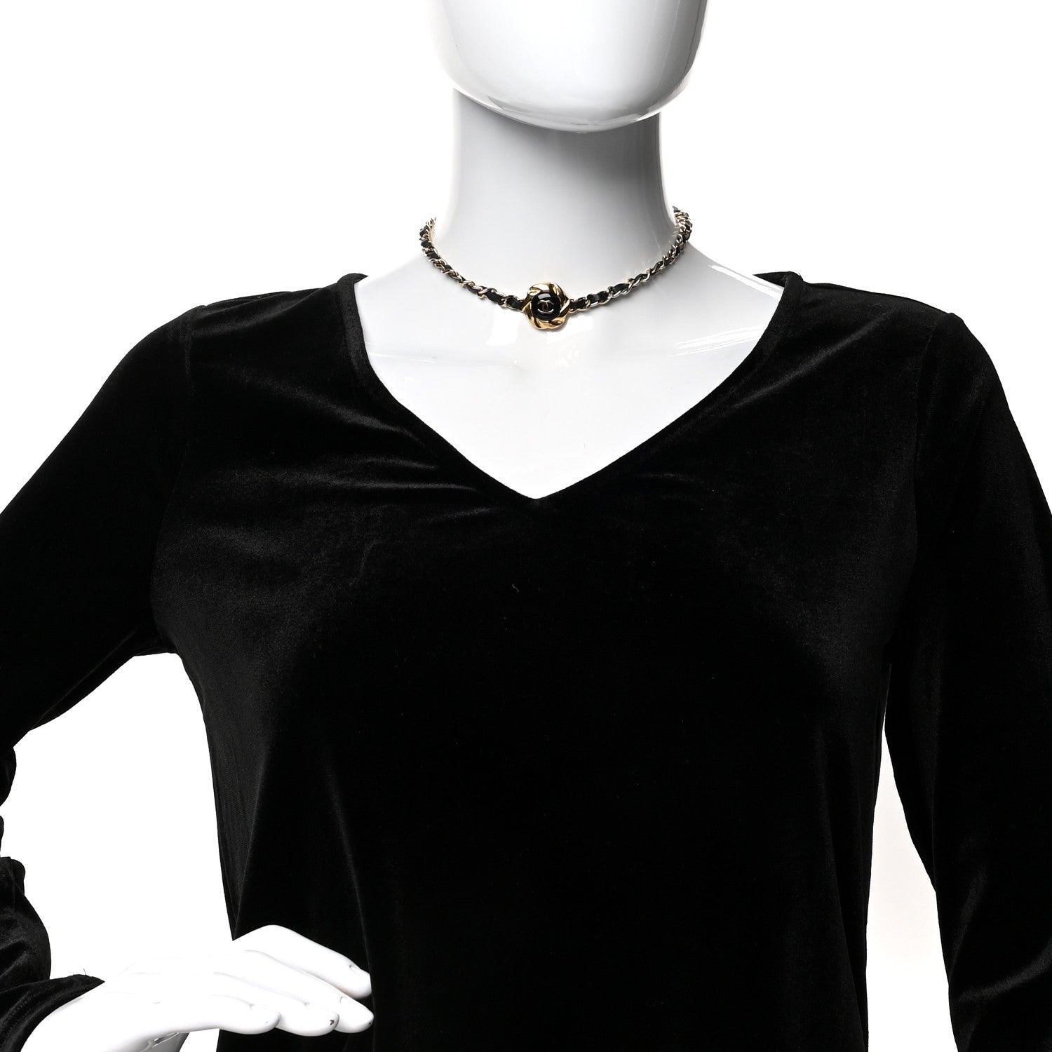 Chanel Metal Lambskin Enamel CC Choker Gold Black 2 of 5