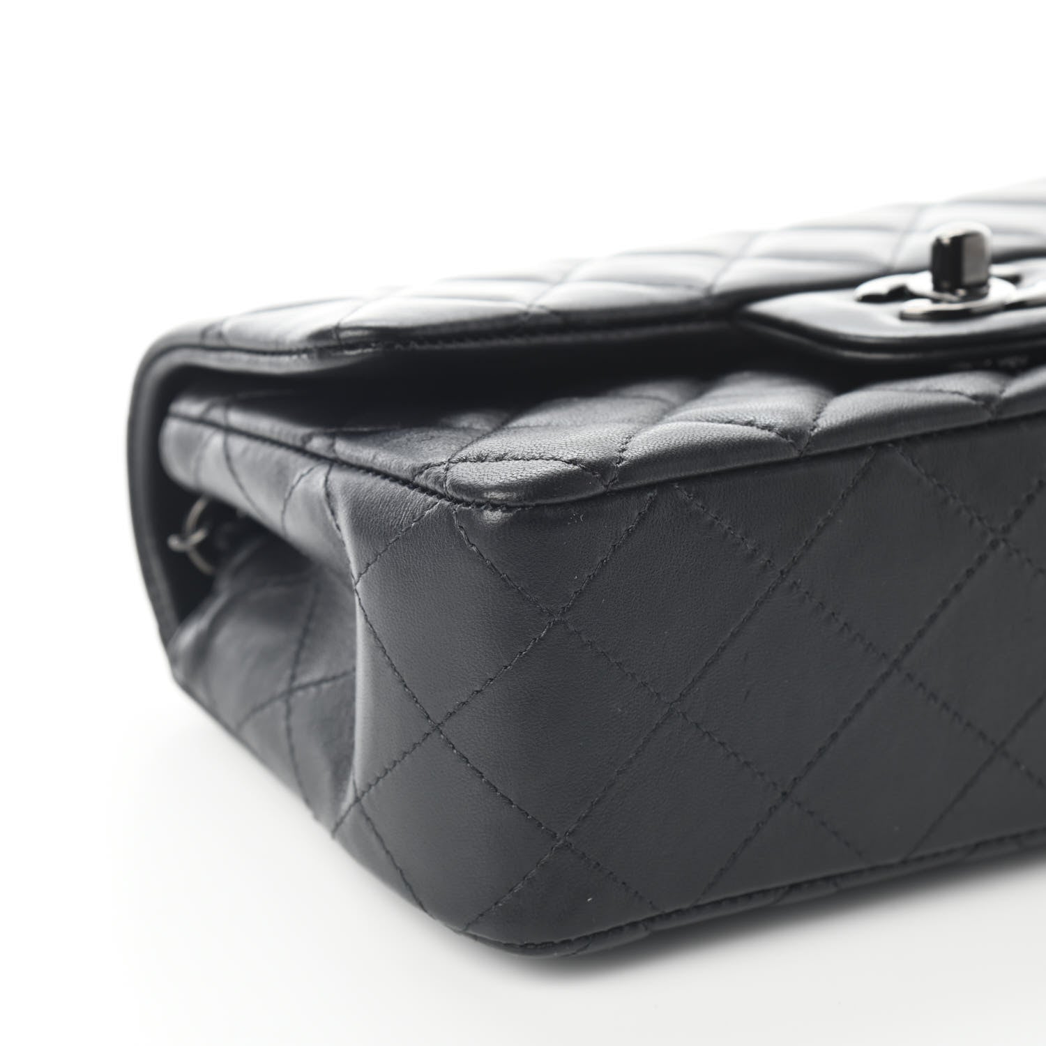Chanel Lambskin Quilted Mini Rectangular Flap So Black 8 of 9