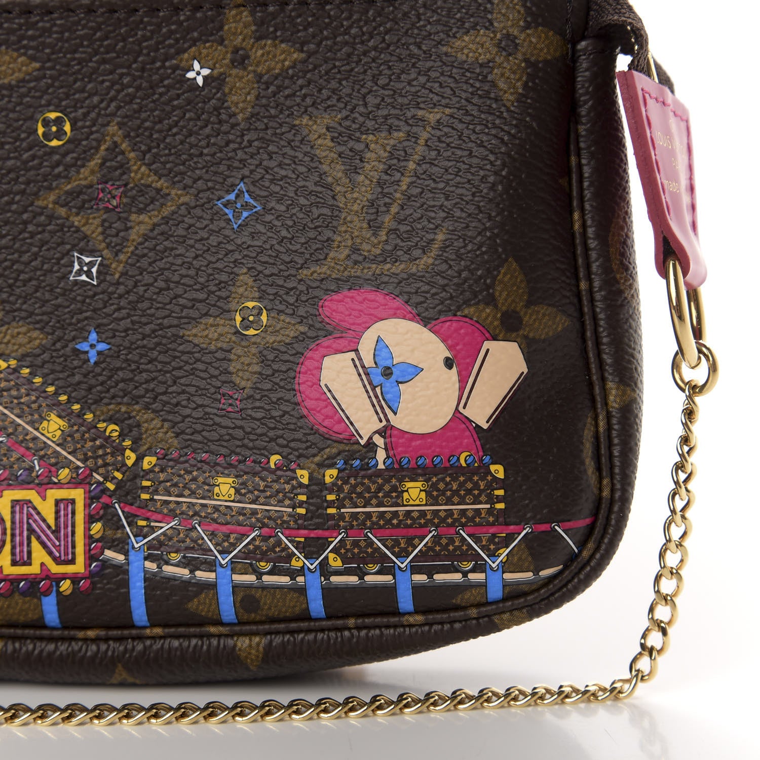 Louis Vuitton Monogram 2020 Christmas Animation Roller Coaster Mini Pochette Accessories Pivoine 9 of 10