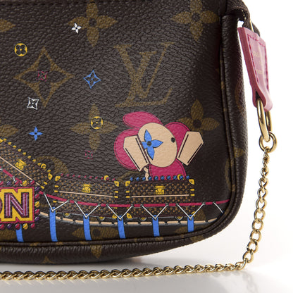 Louis Vuitton Monogram 2020 Christmas Animation Roller Coaster Mini Pochette Accessories Pivoine 9 of 10