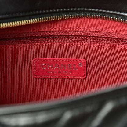 Chanel Aged Calfskin Chevron Quilted Medium Gabrielle Hobo Black 5 of 9