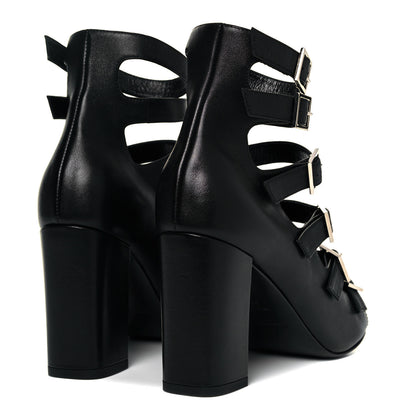 Saint Laurent Calfskin Babies 90 Multi Strap Sandal 37 Black 4 of 8
