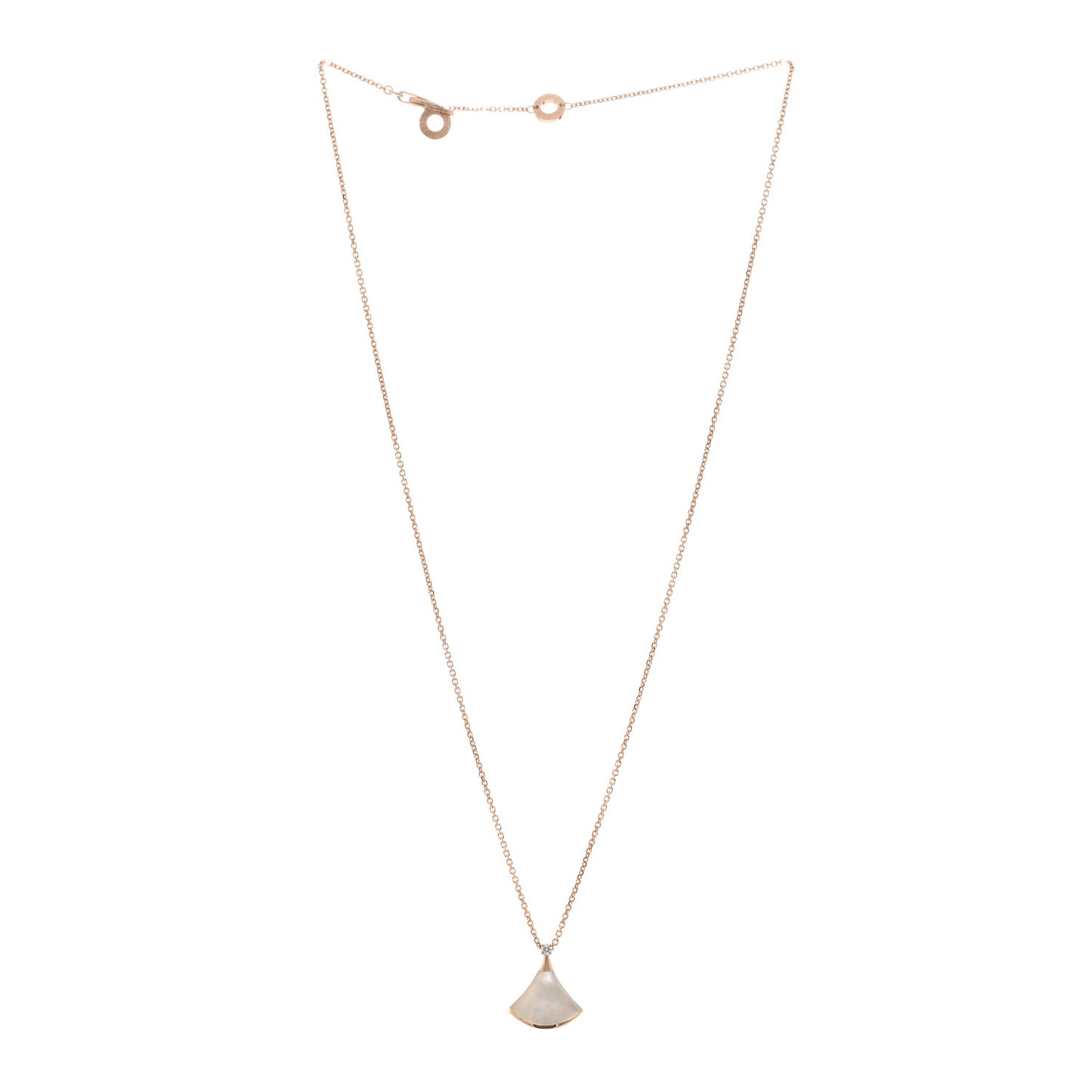 18K Rose Gold Diamond Mother of Pearl Small Divas' Dream Pendant Necklace