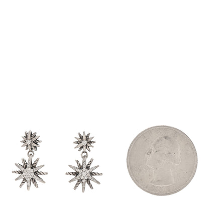 David Yurman Sterling Silver Diamond Starburst Double Drop Earrings 2 of 6