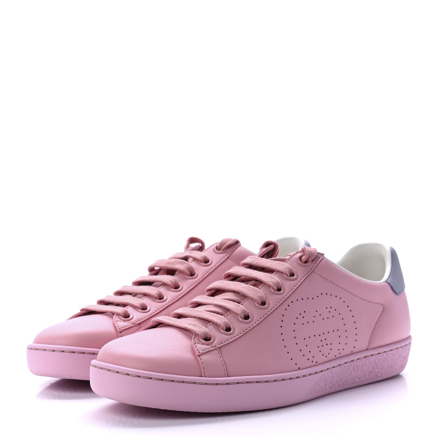 Calfskin Interlocking G Perforated Womens Ace Sneakers 35 Wild Rose Lapis