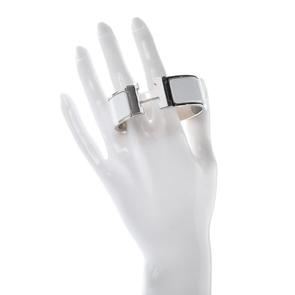 Hermes Enamel Wide Clic Clac H Bracelet PM White 2 of 6
