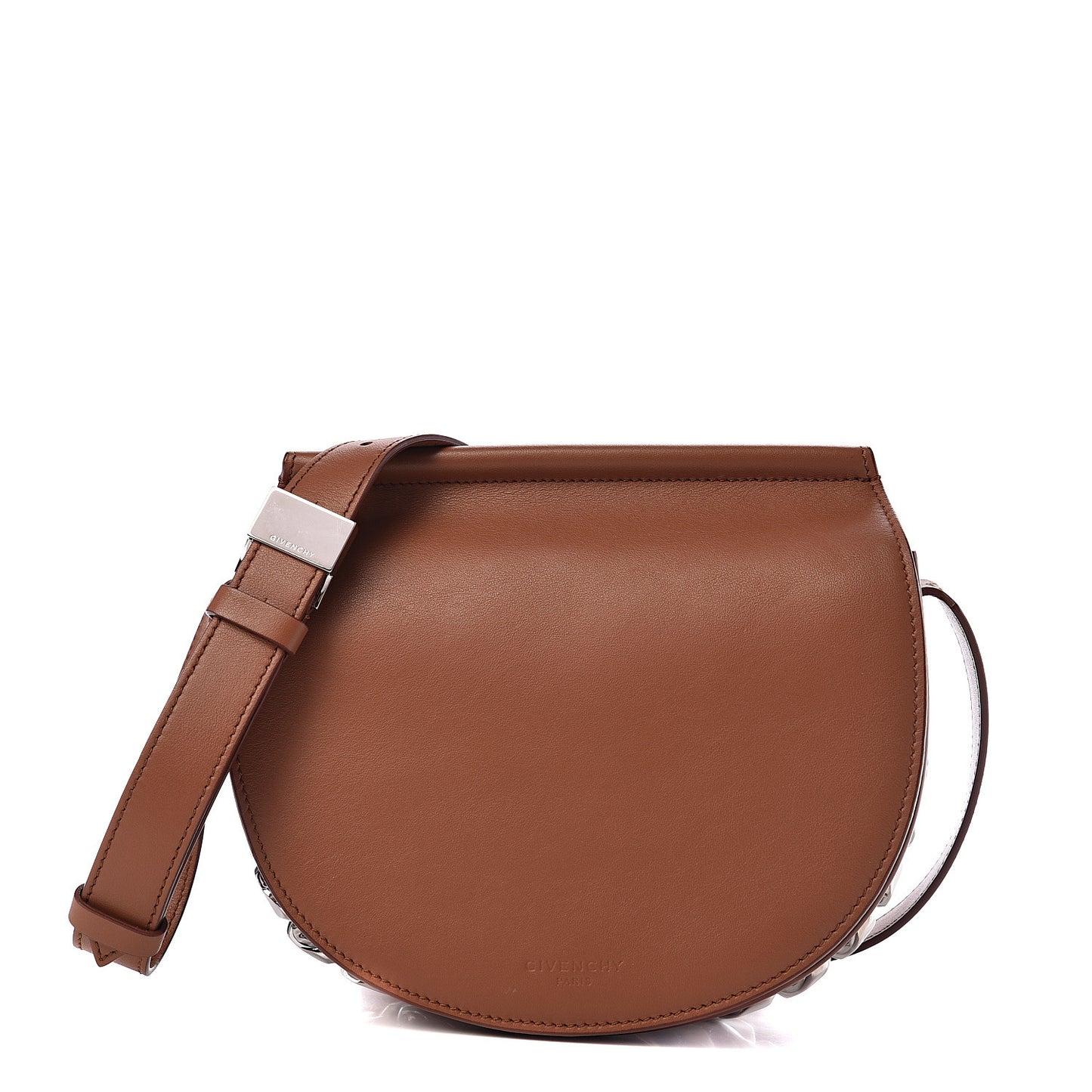 Calfskin Mini Infinity Saddle Bag Cognac