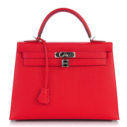Hermes Epsom Kelly Sellier 32 Rouge Casaque 1 of 26