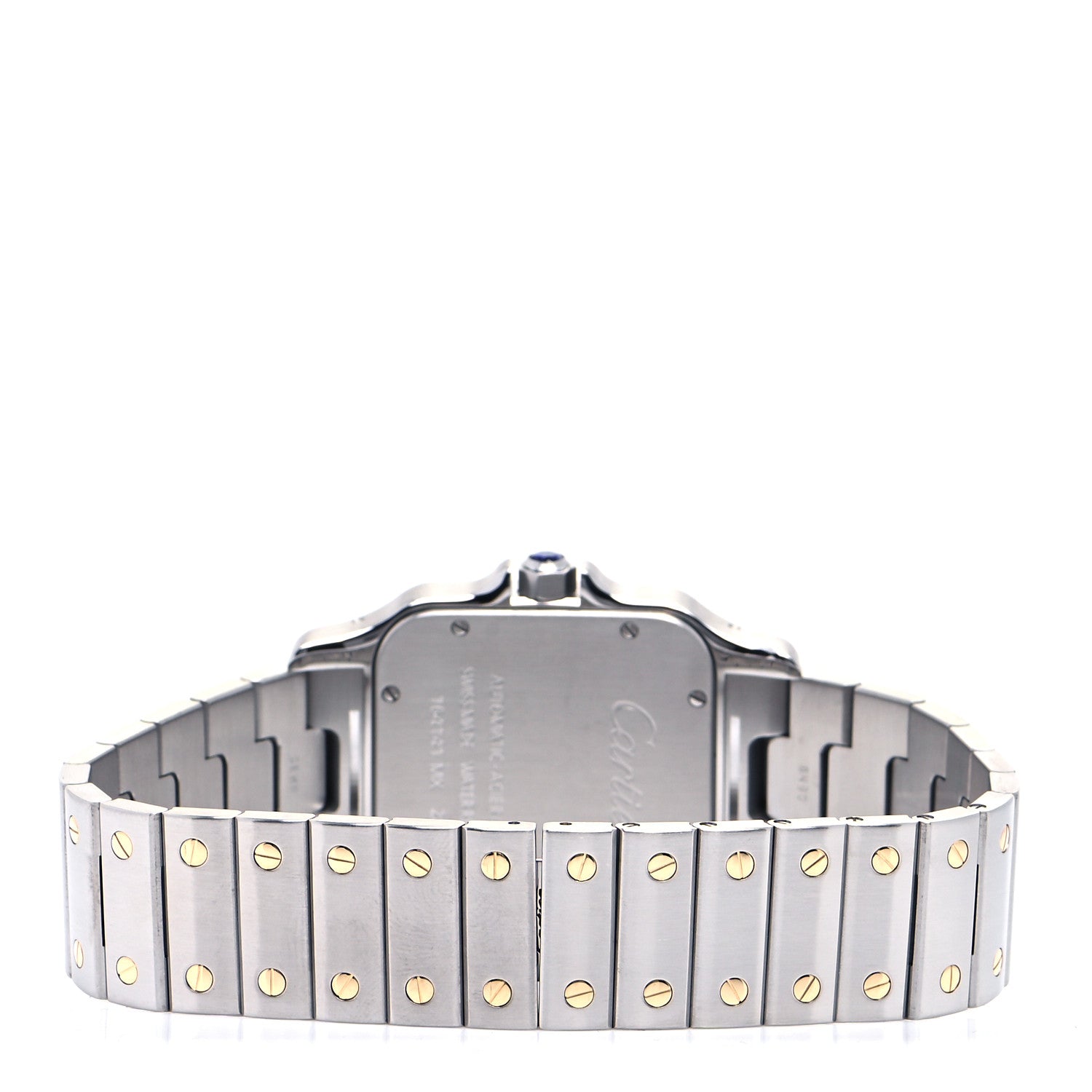 Cartier Stainless Steel 18K Yellow Gold 32mm Santos De Cartier Galbee Automatic Watch 3 of 4