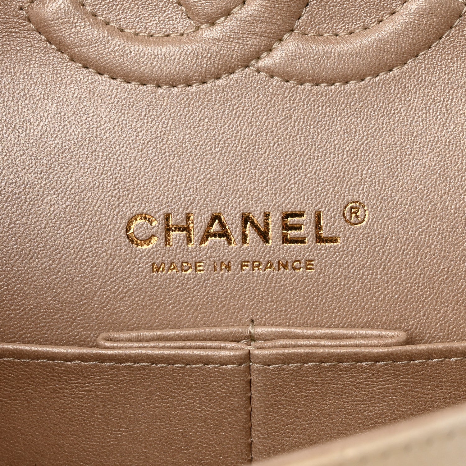 Chanel Metallic Goatskin Quilted Ombre Medium Double Flap Gold 6 of 11