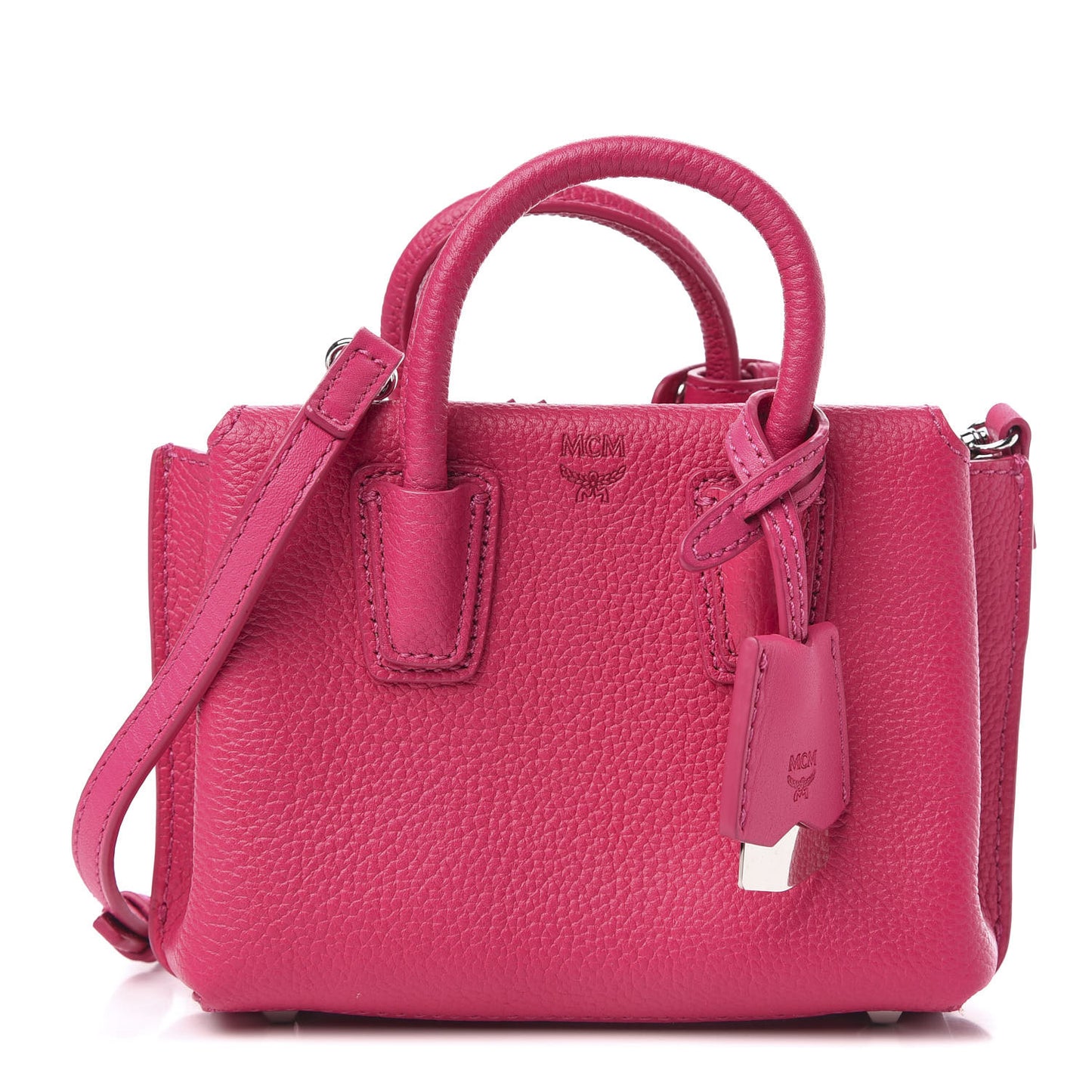 Grained Calfskin X-Mini Milla Tote Beetroot Pink