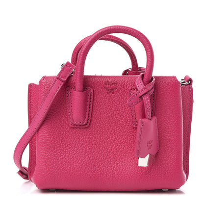 MCM Grained Calfskin X-Mini Milla Tote Beetroot Pink 1 of 9