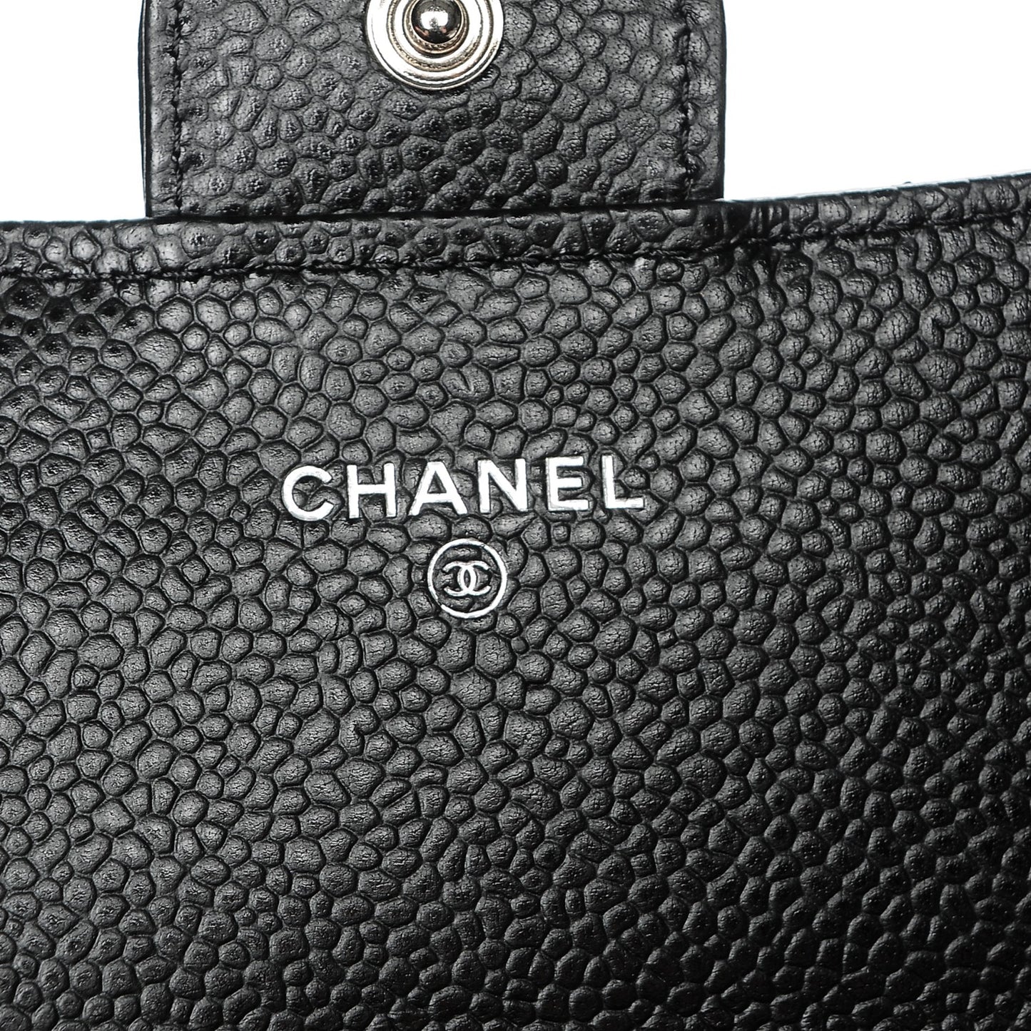 Caviar Quilted Large Gusset Flap Wallet Black