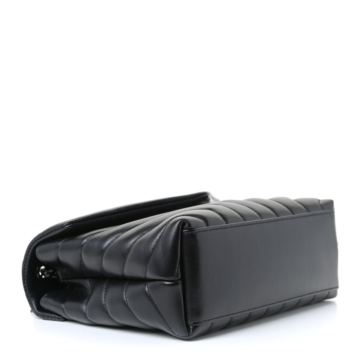 Calfskin Y Quilted Monogram Small Loulou Chain Satchel Black