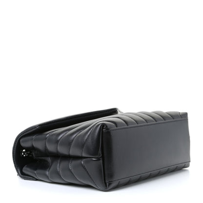 Saint Laurent Calfskin Y Quilted Monogram Small Loulou Chain Satchel Black 4 of 9