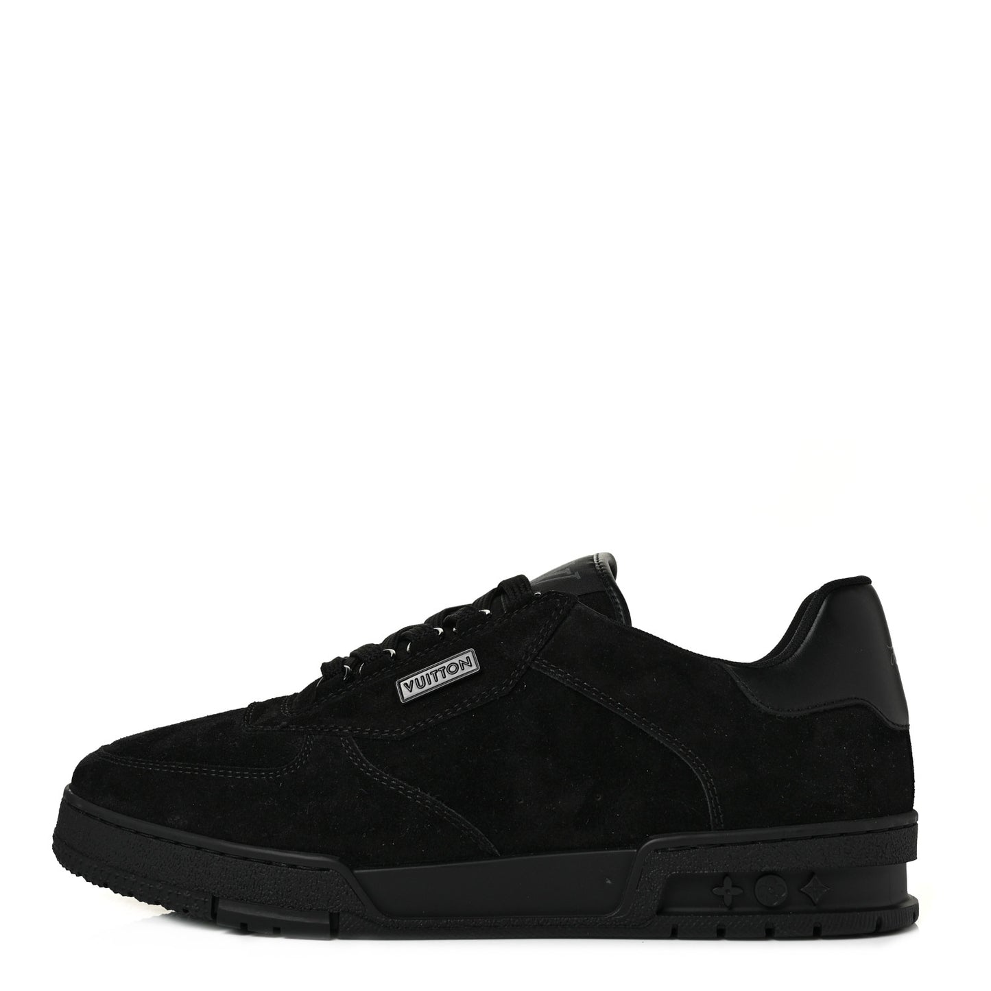 Suede Mens LV Trainer Sneakers 9 Black